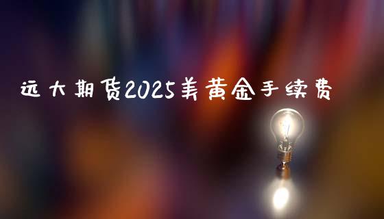 远大期货2025美黄金手续费