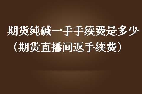 期货纯碱一手手续费是多少（期货直播间返手续费）