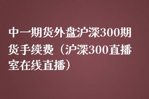 中一期货外盘沪深300期货手续费（沪深300直播室在线直播）