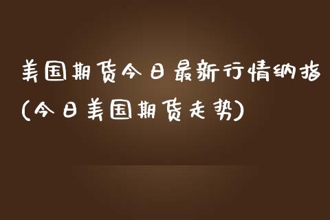 美国期货今日最新行情纳指(今日美国期货走势)