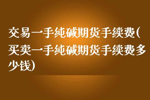 交易一手纯碱期货手续费(买卖一手纯碱期货手续费多少钱)