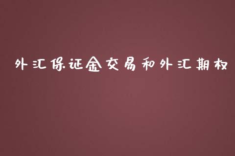 外汇保证金交易和外汇期权