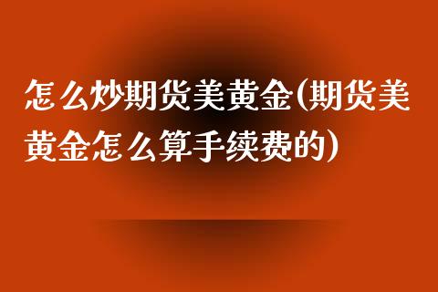 怎么炒期货美黄金(期货美黄金怎么算手续费的)