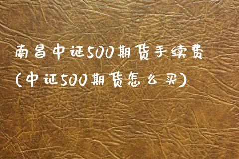 南昌中证500期货手续费(中证500期货怎么买)