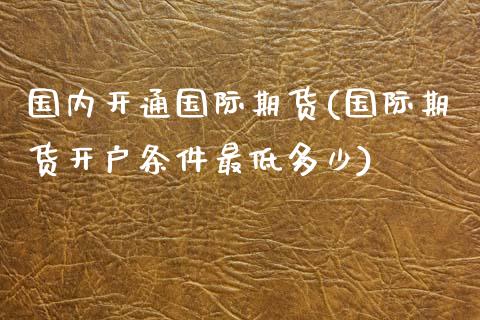 国内开通国际期货(国际期货开户条件最低多少)