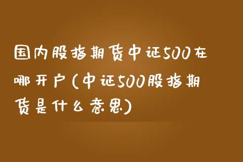 国内股指期货中证500在哪开户(中证500股指期货是什么意思)