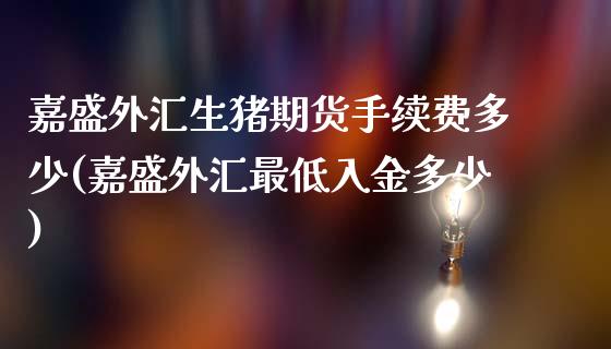 嘉盛外汇生猪期货手续费多少(嘉盛外汇最低入金多少)