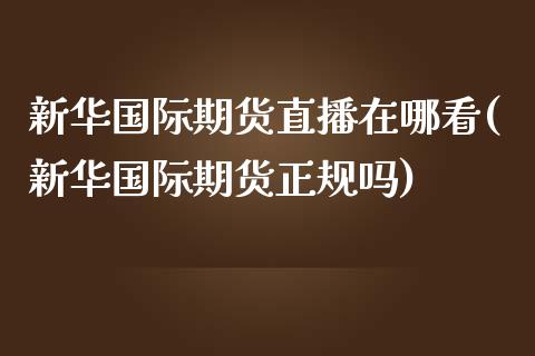 新华国际期货直播在哪看(新华国际期货正规吗)