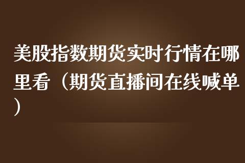 美股指数期货实时行情在哪里看（期货直播间在线喊单）