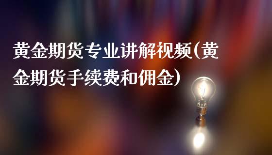 黄金期货专业讲解视频(黄金期货手续费和佣金)