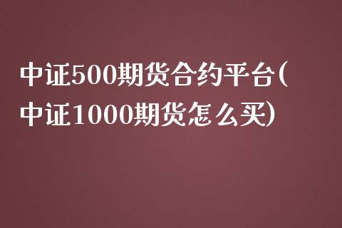 中证500期货合约平台(中证1000期货怎么买)