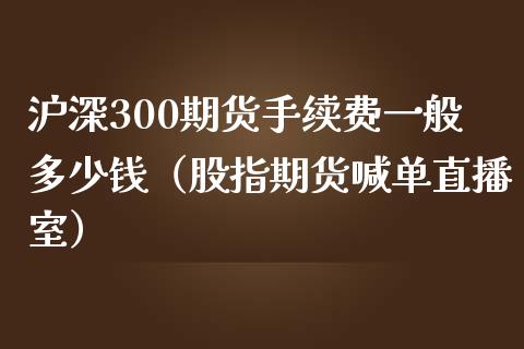 沪深300期货手续费一般多少钱（股指期货喊单直播室）