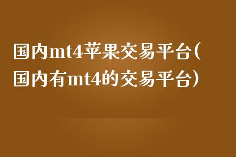 国内mt4苹果交易平台(国内有mt4的交易平台)