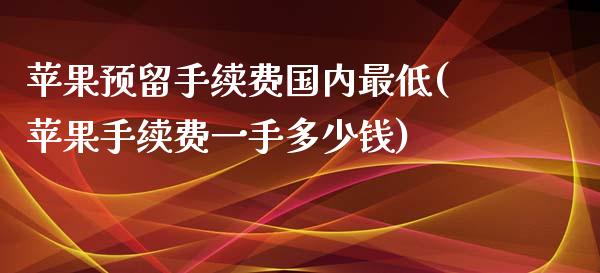 苹果预留手续费国内最低(苹果手续费一手多少钱)