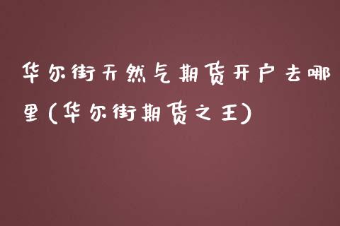 华尔街天然气期货开户去哪里(华尔街期货之王)