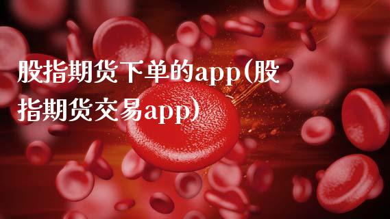 股指期货下单的app(股指期货交易app)