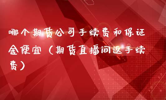 哪个期货公司手续费和保证金便宜（期货直播间返手续费）