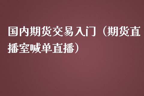 国内期货交易入门（期货直播室喊单直播）