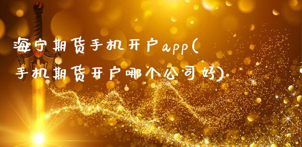 海宁期货手机开户app(手机期货开户哪个公司好)