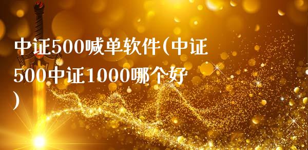 中证500喊单软件(中证500中证1000哪个好)