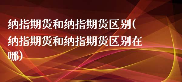 纳指期货和纳指期货区别(纳指期货和纳指期货区别在哪)