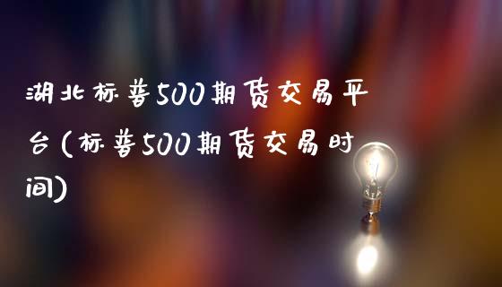 湖北标普500期货交易平台(标普500期货交易时间)