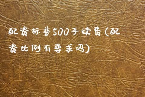 配资标普500手续费(配资比例有要求吗)