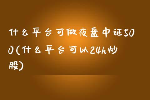 什么平台可做夜盘中证500(什么平台可以24h炒股)