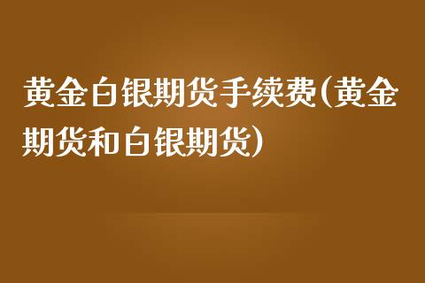 黄金白银期货手续费(黄金期货和白银期货)