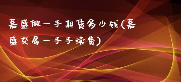 嘉盛做一手期货多少钱(嘉盛交易一手手续费)