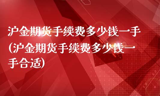 沪金期货手续费多少钱一手(沪金期货手续费多少钱一手合适)