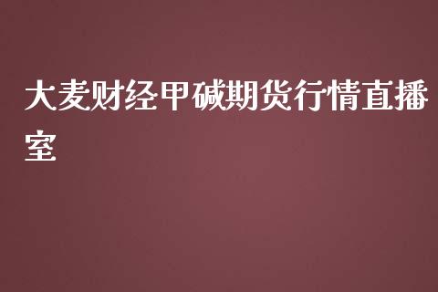 大麦财经甲碱期货行情直播室