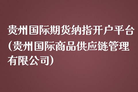 贵州国际期货纳指开户平台(贵州国际商品供应链管理有限公司)