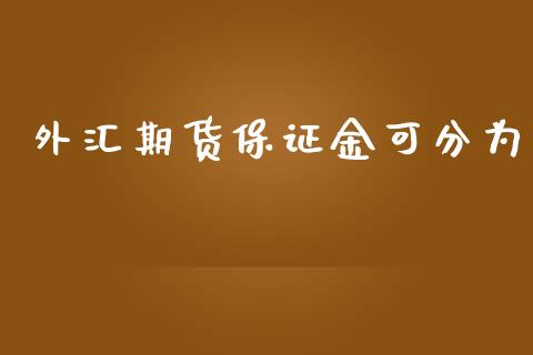 外汇期货保证金可分为