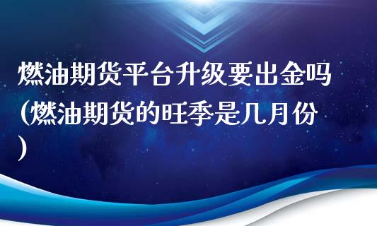 燃油期货平台升级要出金吗(燃油期货的旺季是几月份)