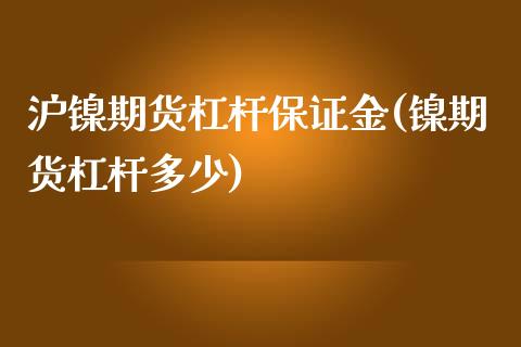 沪镍期货杠杆保证金(镍期货杠杆多少)