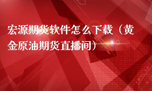 宏源期货软件怎么下载（黄金原油期货直播间）