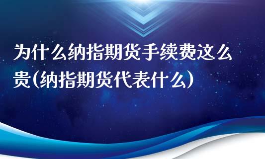 为什么纳指期货手续费这么贵(纳指期货代表什么)