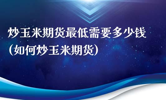 炒玉米期货最低需要多少钱(如何炒玉米期货)