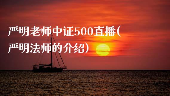 严明老师中证500直播(严明法师的介绍)